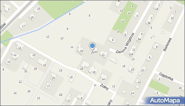 Głosków, Zielone Wzgórze, 27, mapa Głosków