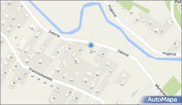 Głowienka, Zielona, 22, mapa Głowienka