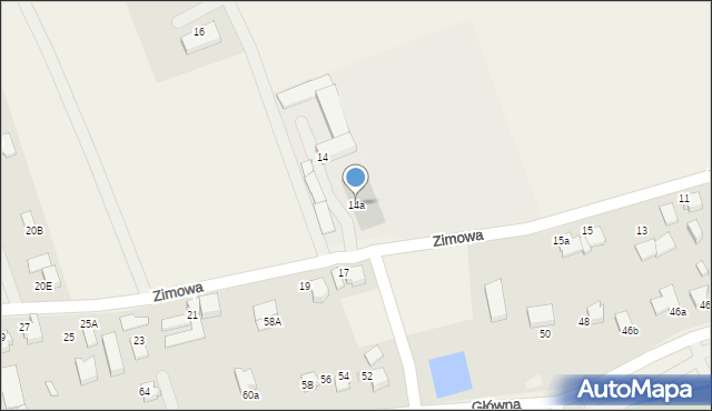 Goczałkowice-Zdrój, Zimowa, 14a, mapa Goczałkowice-Zdrój