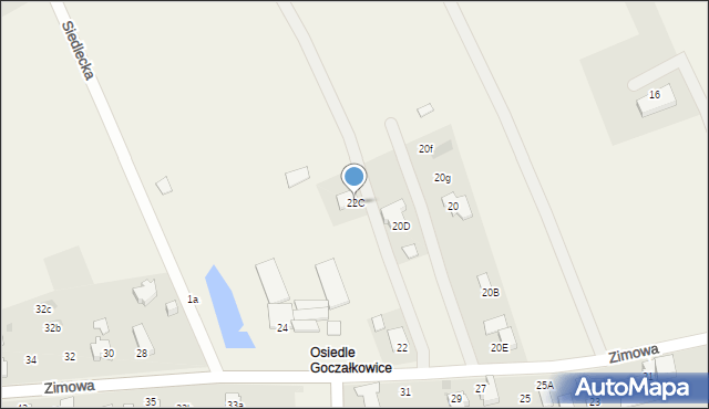 Goczałkowice-Zdrój, Zimowa, 22C, mapa Goczałkowice-Zdrój