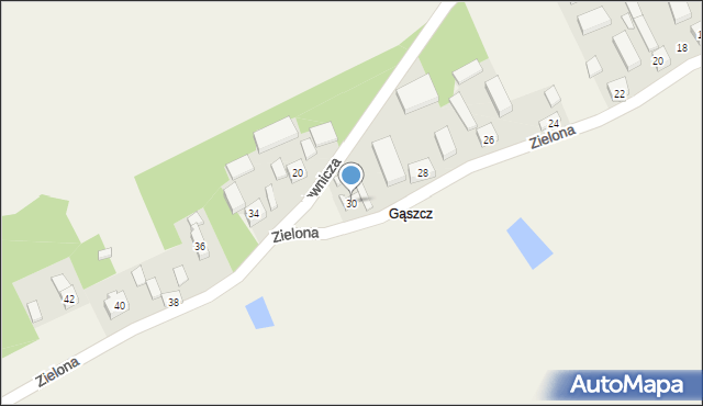 Godzianów, Zielona, 30, mapa Godzianów
