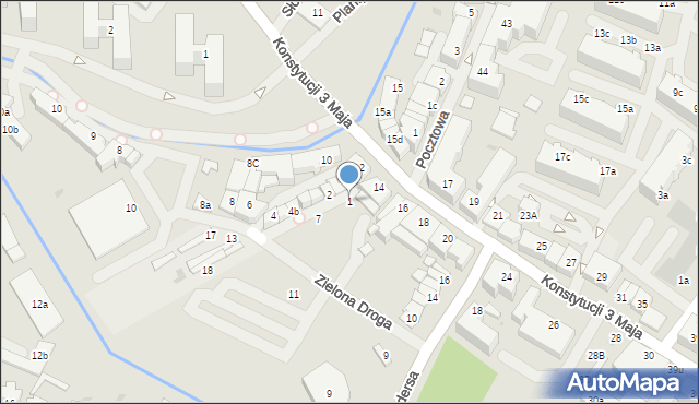 Goleniów, Zielona Droga, 1, mapa Goleniów