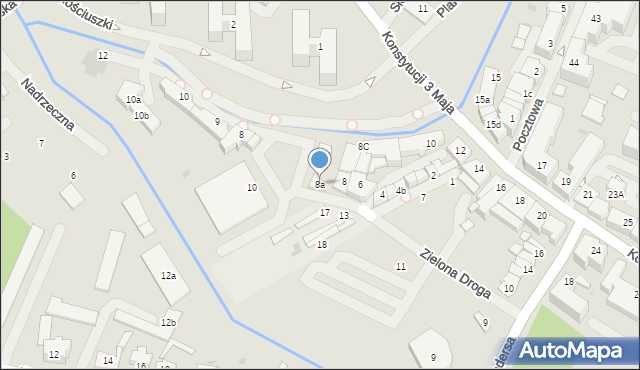 Goleniów, Zielona Droga, 8a, mapa Goleniów