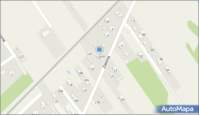 Gołków, Zielona, 12, mapa Gołków