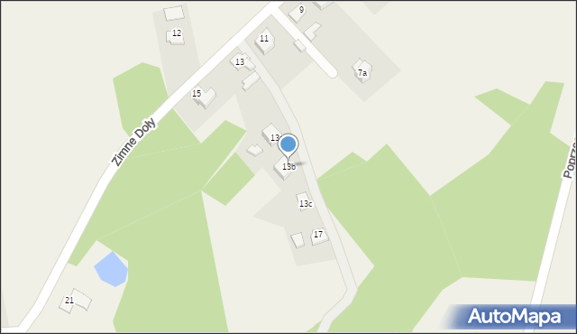 Gołkowice, Zimne Doły, 13b, mapa Gołkowice