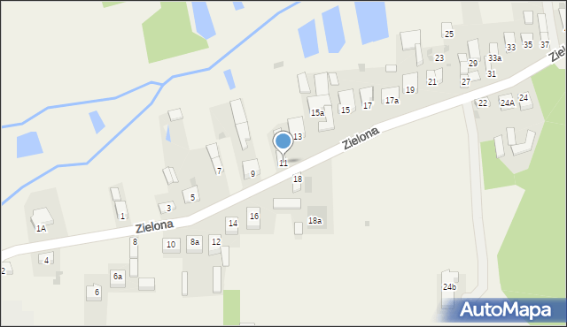 Gorzkowice, Zielona, 11, mapa Gorzkowice