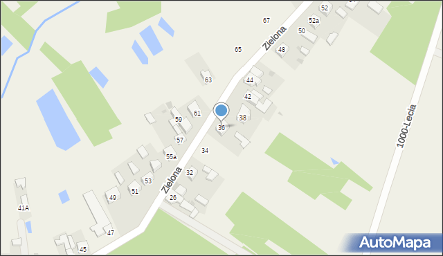 Gorzkowice, Zielona, 36, mapa Gorzkowice