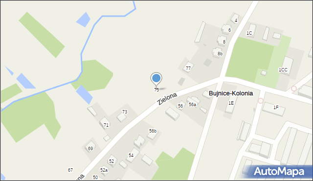 Gorzkowice, Zielona, 75, mapa Gorzkowice