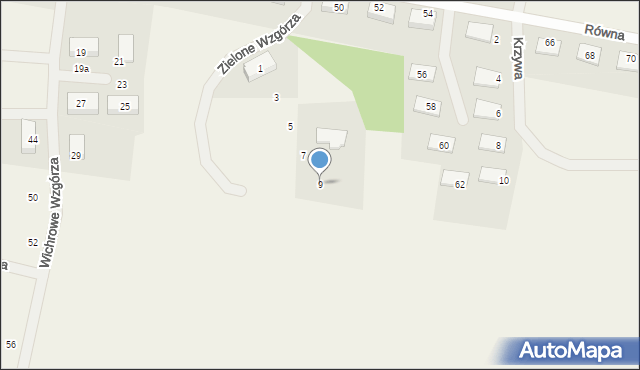 Gowino, Zielone Wzgórza, 9, mapa Gowino