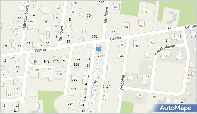 Grabówka, Zielony Zakątek, 5, mapa Grabówka