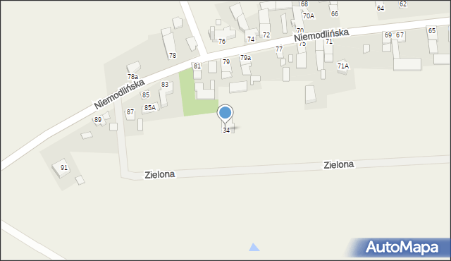 Gracze, Zielona, 34, mapa Gracze