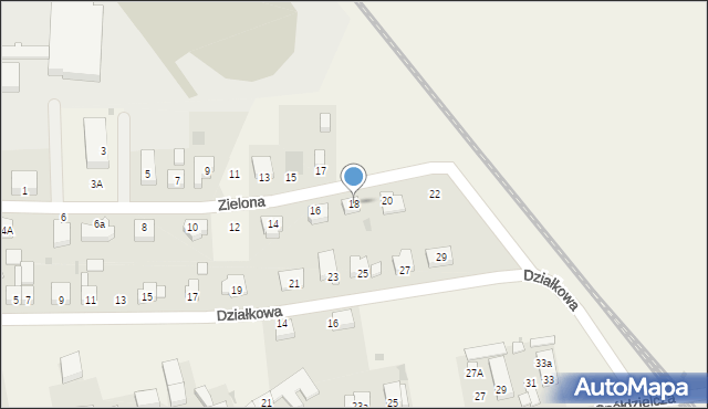 Grębocice, Zielona, 18, mapa Grębocice