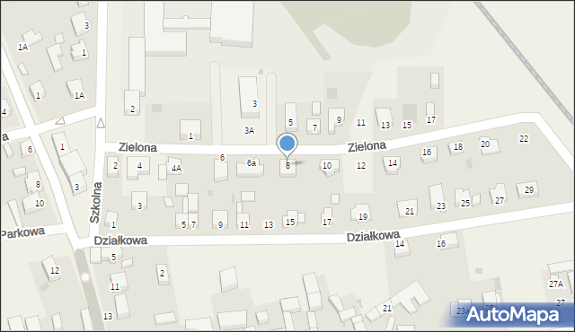 Grębocice, Zielona, 8, mapa Grębocice