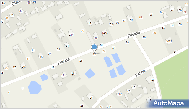 Grębów, Zielona, 20, mapa Grębów