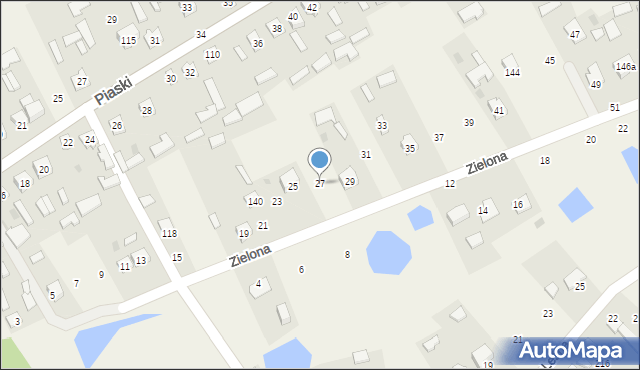 Grębów, Zielona, 27, mapa Grębów