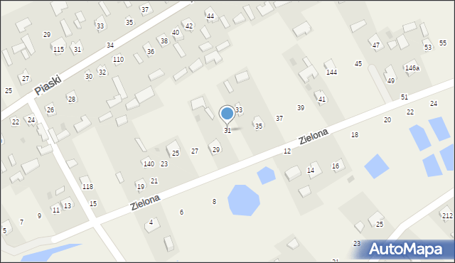 Grębów, Zielona, 31, mapa Grębów