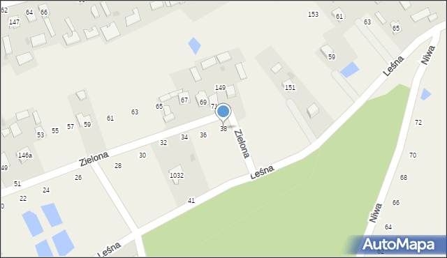 Grębów, Zielona, 38, mapa Grębów