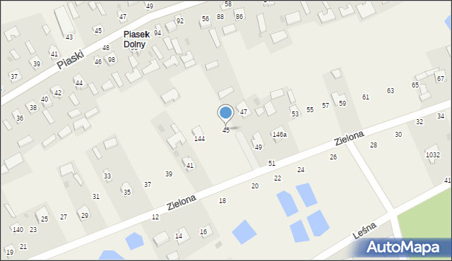 Grębów, Zielona, 45, mapa Grębów