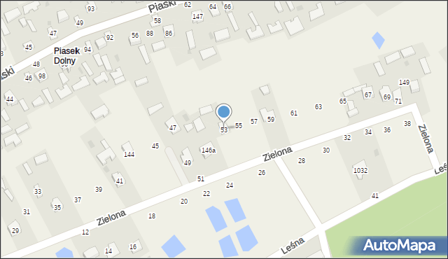 Grębów, Zielona, 53, mapa Grębów