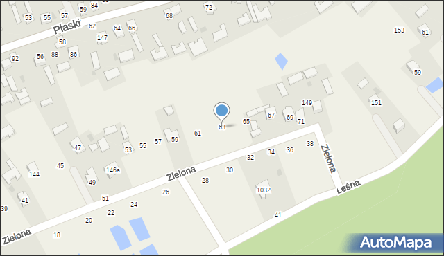 Grębów, Zielona, 63, mapa Grębów