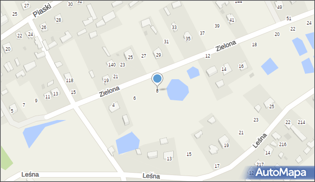 Grębów, Zielona, 8, mapa Grębów