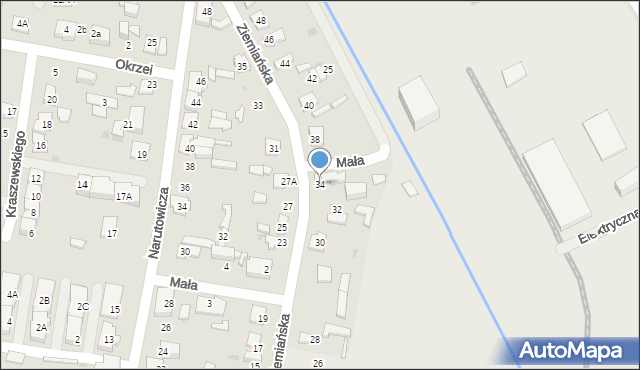 Grodzisk Mazowiecki, Ziemiańska, 34, mapa Grodzisk Mazowiecki