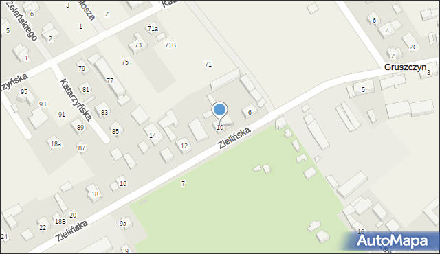Gruszczyn, Zielińska, 10, mapa Gruszczyn