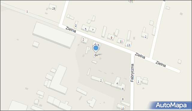 Gryfino, Zielna, 6A, mapa Gryfino