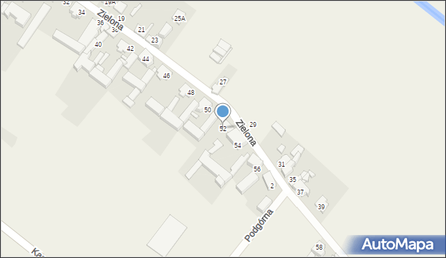 Gryżyna, Zielona, 52, mapa Gryżyna