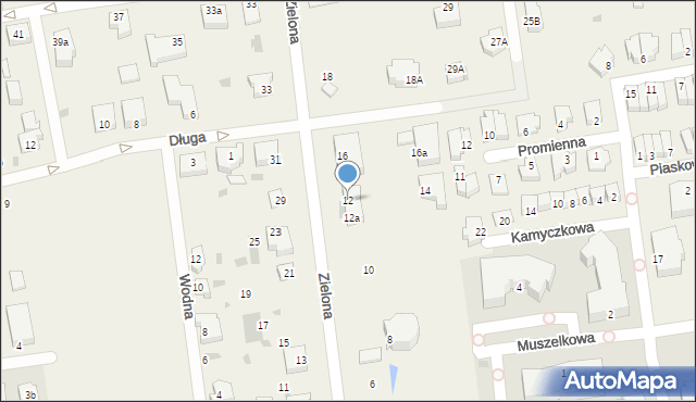 Grzybowo, Zielona, 12, mapa Grzybowo