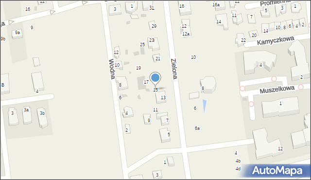 Grzybowo, Zielona, 15, mapa Grzybowo