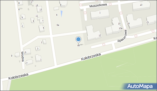 Grzybowo, Zielona, 4d, mapa Grzybowo