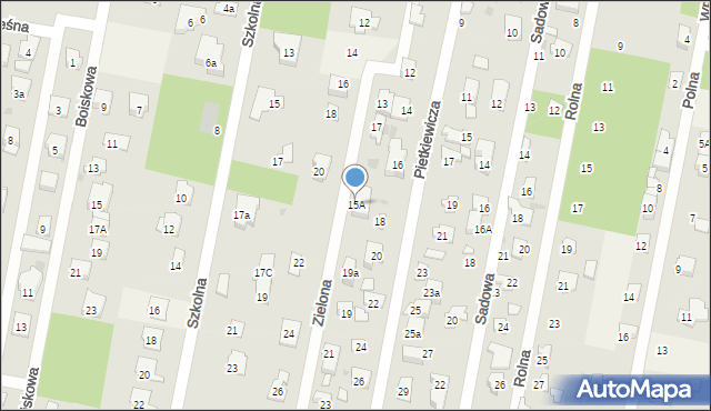 Hornówek, Zielona, 15A, mapa Hornówek