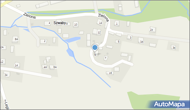 Horyniec-Zdrój, Zielona, 9, mapa Horyniec-Zdrój