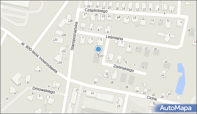 Inowrocław, Zielińskiego Gustawa, 2, mapa Inowrocławia