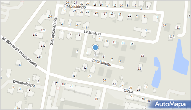 Inowrocław, Zielińskiego Gustawa, 3, mapa Inowrocławia