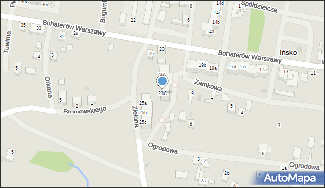 Ińsko, Zielona, 23C, mapa Ińsko