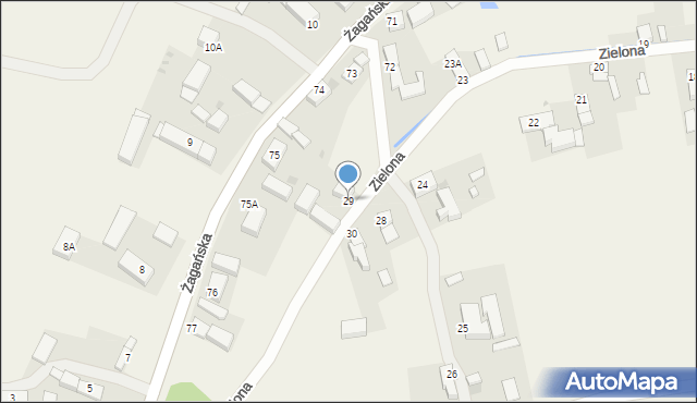 Jabłonów, Zielona, 29, mapa Jabłonów