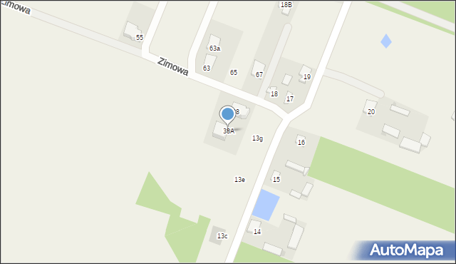 Jachranka, Zimowa, 38A, mapa Jachranka