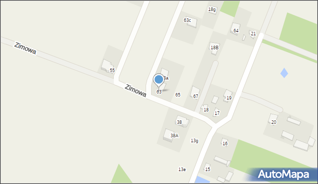 Jachranka, Zimowa, 63, mapa Jachranka