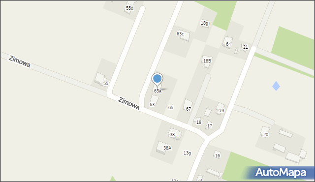 Jachranka, Zimowa, 63a, mapa Jachranka