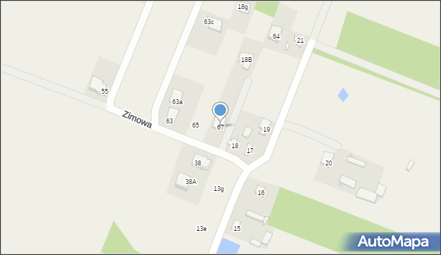 Jachranka, Zimowa, 67, mapa Jachranka