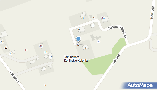 Jakubowice Konińskie-Kolonia, Zielone Wzgórze, 6a, mapa Jakubowice Konińskie-Kolonia