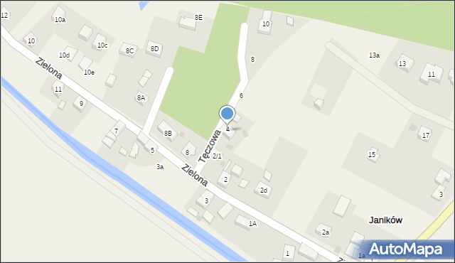 Janików, Zielona, 4, mapa Janików