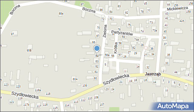 Jastrząb, Zielona, 64, mapa Jastrząb