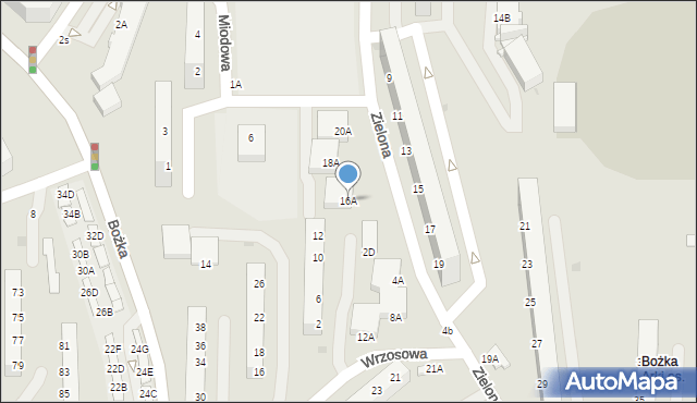 Jastrzębie-Zdrój, Zielona, 16A, mapa Jastrzębie-Zdrój