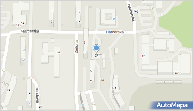 Jastrzębie-Zdrój, Zielona, 3A, mapa Jastrzębie-Zdrój