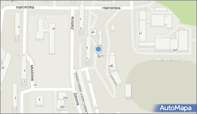 Jastrzębie-Zdrój, Zielona, 7a, mapa Jastrzębie-Zdrój