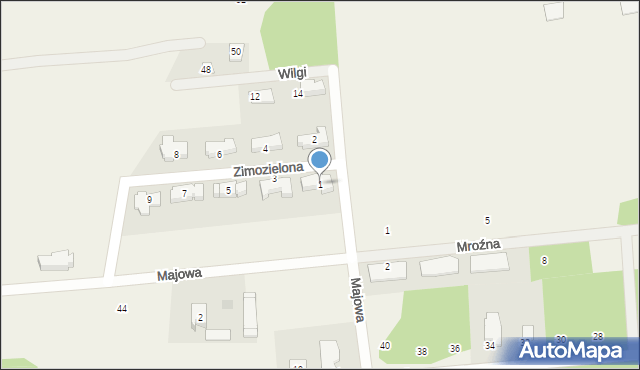 Jastrzębnik, Zimozielona, 1, mapa Jastrzębnik