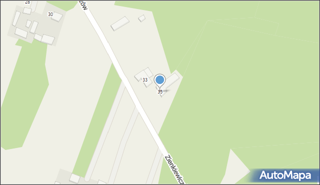 Jaźwie, Zienkiewiczów, 35, mapa Jaźwie